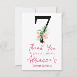 Magnolia Birthday bjudande, 7:e födelsedag Tack Kort