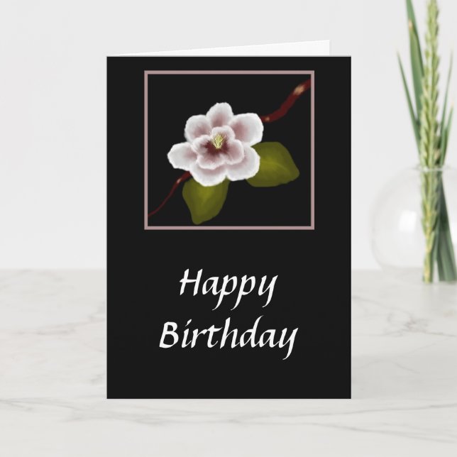 Magnolia Birthday Card (stor utskrift) Kort (Framsida)