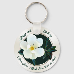 Magnolia Birthday, Flower Party favors, Magnolia Nyckelring