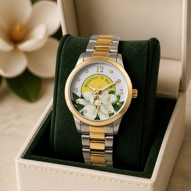 Magnolia Blom | Elegant Tvåtonad Dam Armbandsur (Skapare uppladdad)