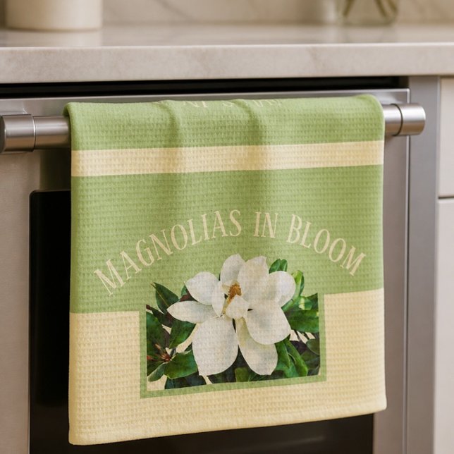 Magnolia Blom | Grönt & Gult Kökshandduk (Skapare uppladdad)