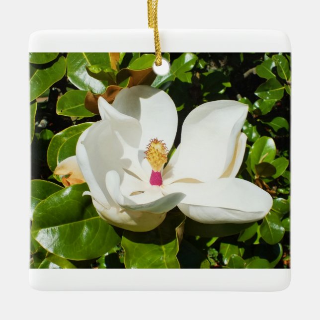 Magnolia-blomma Julgransprydnad Keramik (Framsida)
