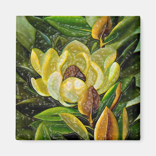 Magnolia-blomma Magnet (Framsidan)