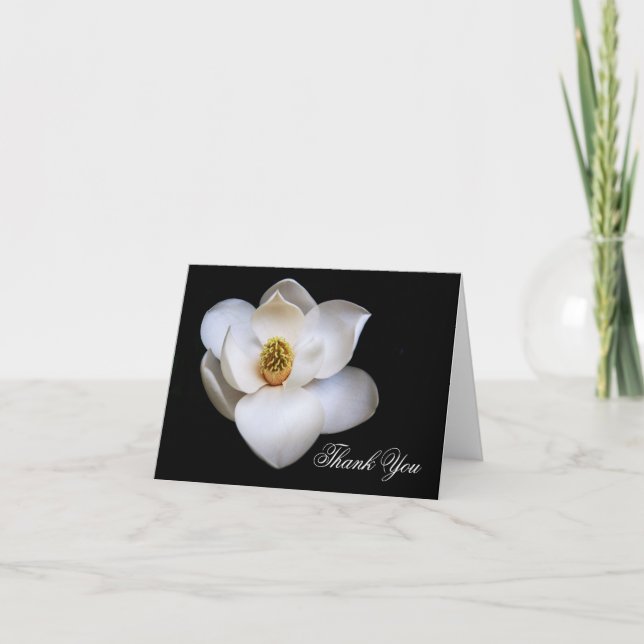 Magnolia Blomma Tacksamhetskort Tomma Inuti Tack Kort (Framsida)