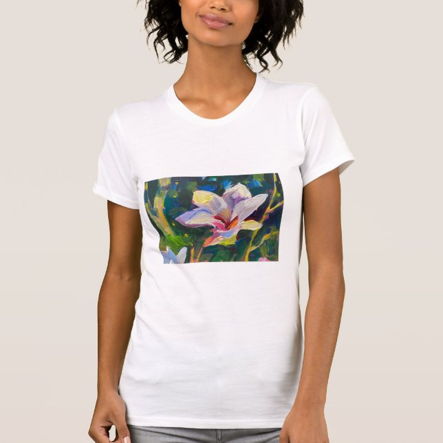 Magnolia-blommålning T Shirt (Framsida)