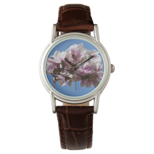 Magnolia Blommar Armbandsur (Framsida)