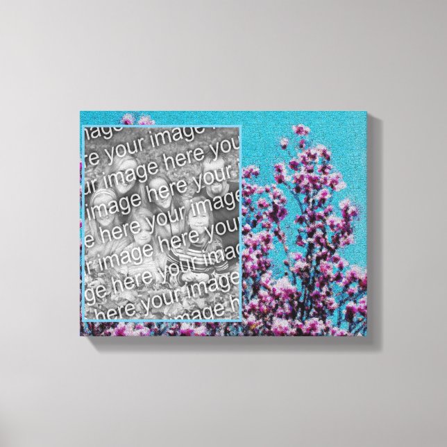 Magnolia Blommar Blå himmel Skapar ditt eget foto Canvastryck (Framsida)