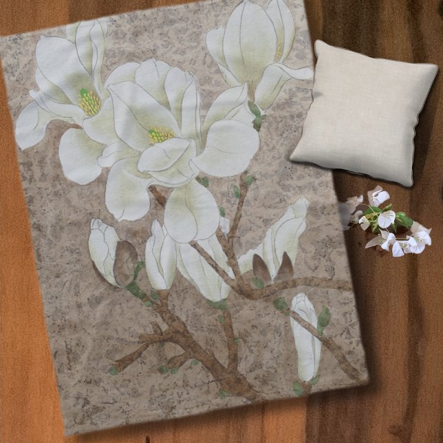 Magnolia Blommar Fleecefilt (Skapare uppladdad)