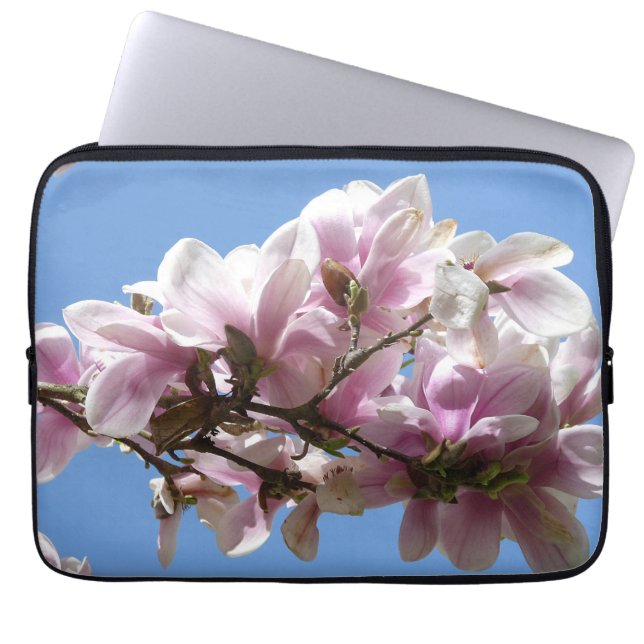 Magnolia Blommar Laptop Fodral (Framsidan)