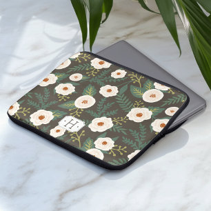 Magnolia Blommars Blommigt Monogram Laptop Fodral