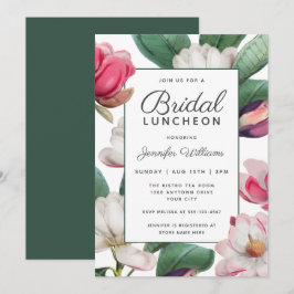 Magnolia Blommars Boho Blommigt Möhippa Luncheon Inbjudningar