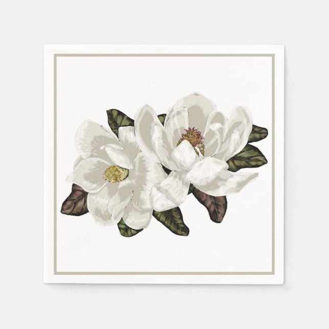 Magnolia blommars napkins pappersservett (Framsidan)