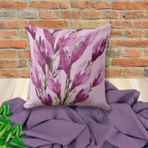 Magnolia Blommig Akvarell Violett