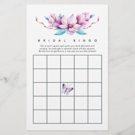 Magnolia Blommig Bröllopsdusch Bingo