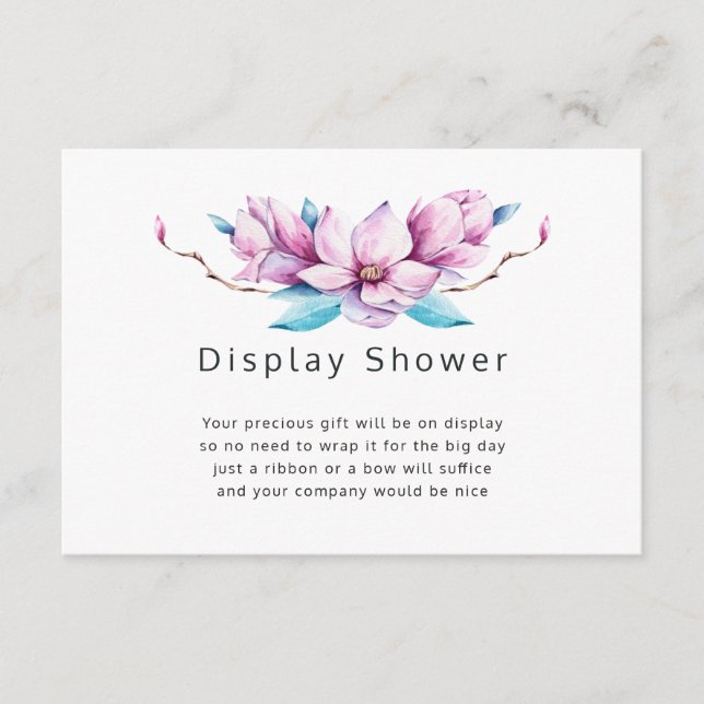 Magnolia Blommig Bröllopsdusch Display Dusch Tilläggskort (Framsida)