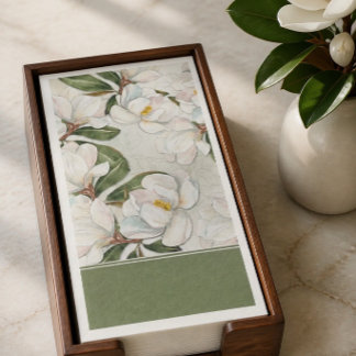 Magnolia Blommig Pappersgästhandduk Pappersservett