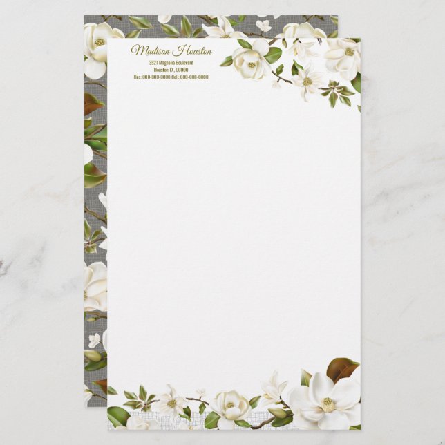 Magnolia Blommigt (Fram/baksida)