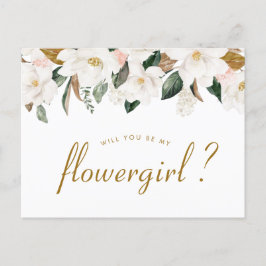 Magnolia blommigt, blir du mitt Blwergirl-kort Inbjudan Vykort