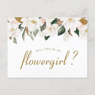 Magnolia blommigt, blir du mitt Blwergirl-kort Inbjudan Vykort