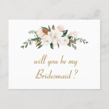 Magnolia blommigt blir mitt Bridesmaid-kort