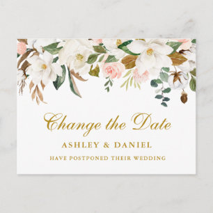 Magnolia-Blommigten för vattenfärg ändrar datum Gu Vykort