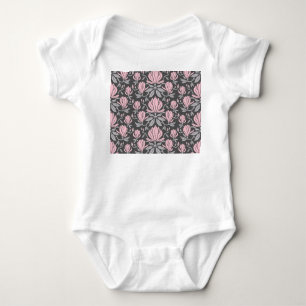 Magnolia-blommor, handdragna sömlösa mönster. t shirt
