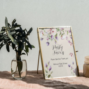 Magnolia Blommor Party Favor Tecken Poster
