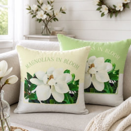 Magnolia Bloom | 16"x16" Reversibel Kuddöverdrag Kudde