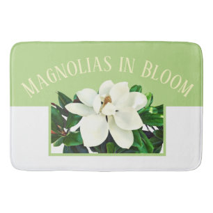 Magnolia Bloom Bath Mat med stor Grönt Badrumsmatta