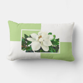 Magnolia Bloom | Grönt och Gult Reversibel Lumbarkudde