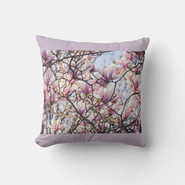 Magnolia blooming träd kudde (Framsida)