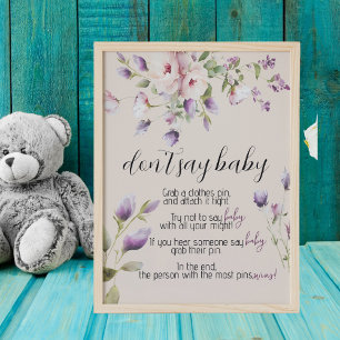 Magnolia Blooms Shhh säger inte babykläder Poster