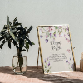 Magnolia Blooms Theme Baby Diaper Raffle Sign Poster