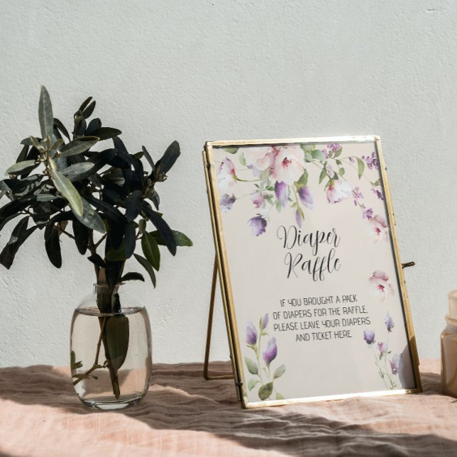 Magnolia Blooms Theme Baby Diaper Raffle Sign Poster (Skapare uppladdad)