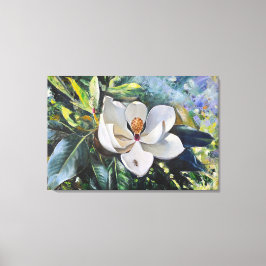 Magnolia Blossom Oil Painting of Nature’s Harmony Canvastryck