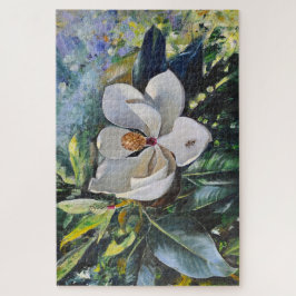 Magnolia Blossom Oil Painting of Nature’s Harmony Pussel