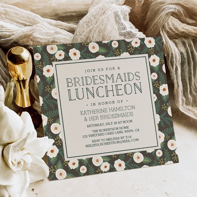 Magnolia Blossoms Bridesmaids Luncheon Invitation Inbjudningar (Skapare uppladdad)