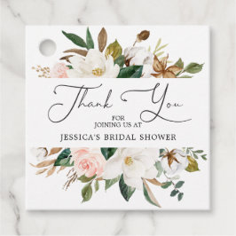 Magnolia Bomull Bröllopsdusch Tack Favor Tagg Gåvor Etiketter