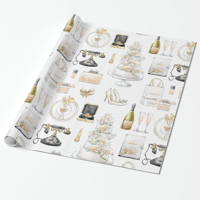 Magnolia bröllop brud shower gåva presentpapper (Utrullad)