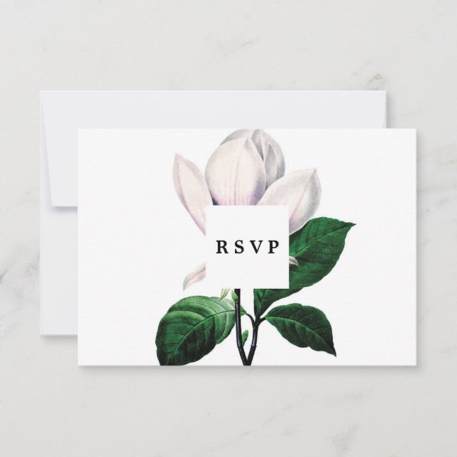 magnolia bröllop brud shower rsvp-kort OSA kort (Framsida)