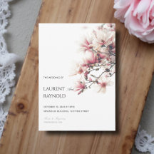 Magnolia Bröllop i Rosa Nyans med Botanisk Akvarel