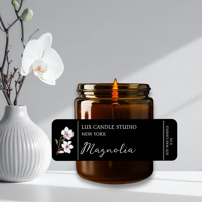 Magnolia Candle-etikett Returadress Etikett (Skapare uppladdad)