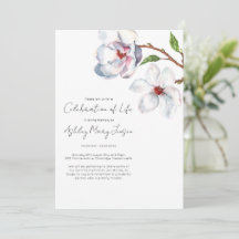 Magnolia Celebration of Life Begravningsinbjudan
