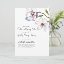 Magnolia Celebration of Life Begravningsinbjudan Inbjudningar