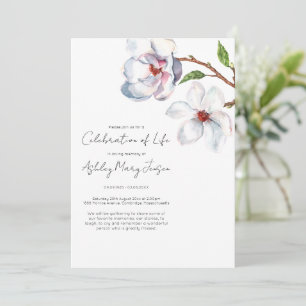 Magnolia Celebration of Life Begravningsinbjudan Inbjudningar