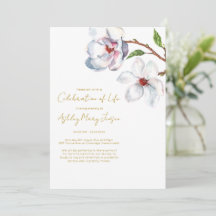 Magnolia Celebration of Life Begravningsinbjudan