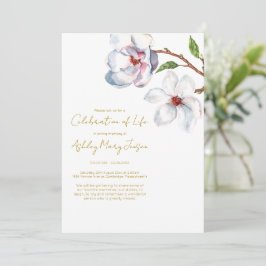 Magnolia Celebration of Life Begravningsinbjudan Inbjudningar