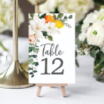 Magnolia Citrus Bord Cards Bröllop Bordsnummer<br><div class="desc">Hjälp dina gäster att enkelt hitta sin bord med dessa vackra bordsnummer. Ändra enkelt numret och lägg till i kundvagnen. Skriv ut så många nummer du behöver!</div>