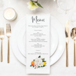 Magnolia Citrus Bröllop Menu och Tack Inbjudningar