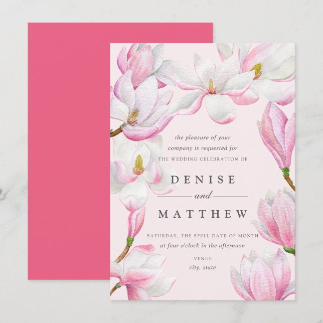 Magnolia Collection Inbjudningar (Fram/baksida)